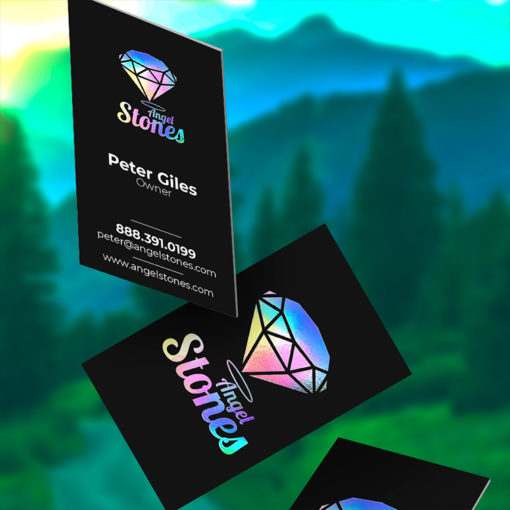 Raised Foil Business Cards | Business Card Raised Foil Holographic Vertical Retailer Jewellery and Fashion | PrintMagic
