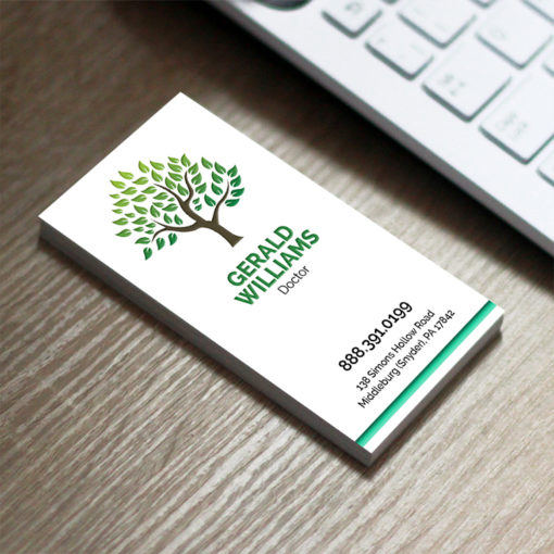 Raised Spot UV Business Cards | Business Cards Raised Spot UV Vertical Rectangle Healthcare Doctor Front Only | PrintMagic