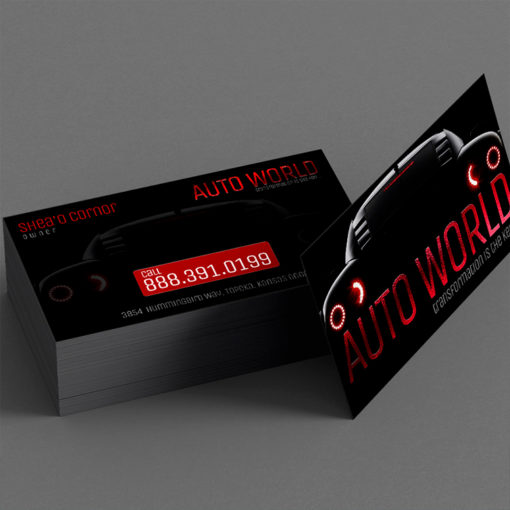 Foil Business Cards | Foil Business Cards Red Foil Horizontal Rectangle Auto Industry | PrintMagic
