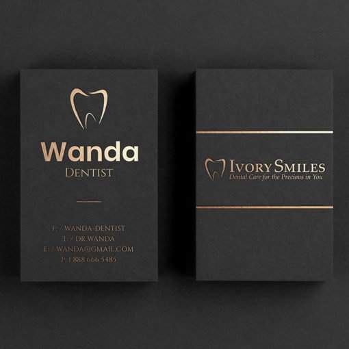 foil business cards | Foil Business Cards printing | Specialized Business Cards With Foil On Front Standard Uncoated And Gold Finish | Print Magic