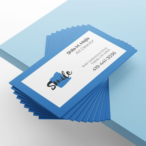 Ultra Thick Painted Edge Business Cards | Metallic Blue Ultra Thick Painted Edge Business Cards | PrintMagic