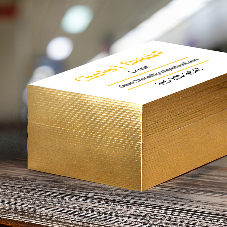 Uncoated Thick Business Cards with Painted Edges 32pt