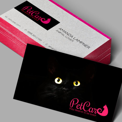 Ultra Thick Painted Edge Business Cards | Metallic Hot Pink Ultra Thick Painted Edge Business Cards | PrintMagic