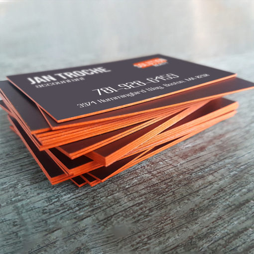 Ultra Thick Painted Edge Business Cards | Metallic Orange Ultra Thick Painted Edge Business Cards | PrintMagic