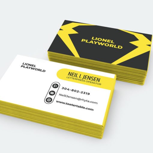 Gilded edge business cards, Premium Business Cards, Metallic Yellow Edge Business Cards