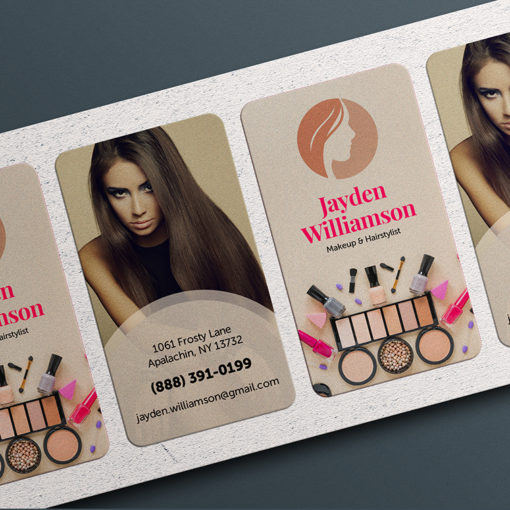 Pearl Metallic Business Cards Vertical Rounded Corner Real Estate Auto Retail Marketing Branding Promotion Identity Visiting Mini Slim Folded QR Code Premium Stock