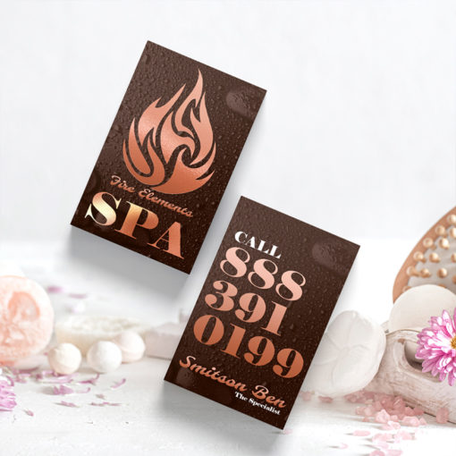 Foil Business Cards | Rounded Corners Copper Foil Business Cards Horizontal Vertical SPA | PrintMagic