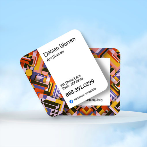 Silk Business Cards Square Rounded Corners Silk Coating Real Estate Auto Retail Marketing Branding Promotion Identity Visiting Mini Slim Folded QR Code Premium Stock