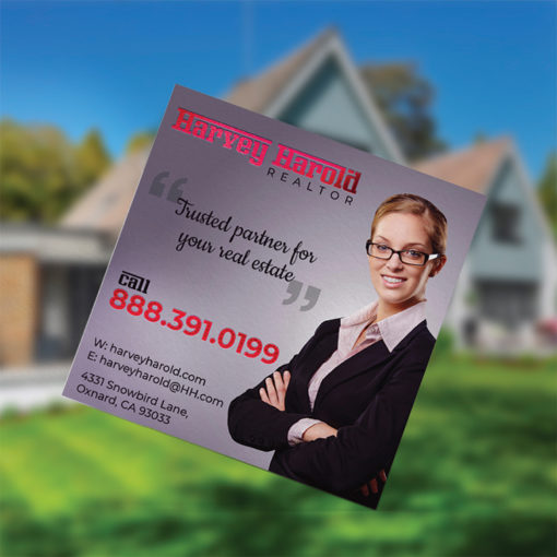 Foil Business Cards | Square Business Card Rose Gold Foil Real Estate | PrintMagic