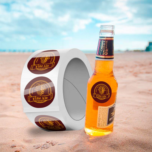 Beer Labels Circle Unwind Left Semi Gloss homebrew parties sports beer High Quality Stock various size shapes | Printmagic