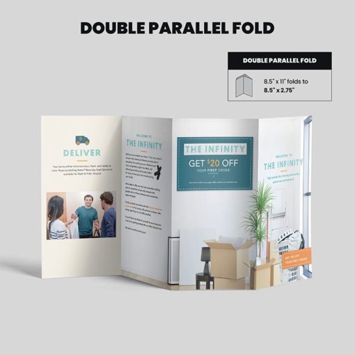 Business Flyers Double Parallel Fold Restaurant Coupon Spa Educational Events Branding Promotions Quick and Easy High Quality Premium Stock Affordable Printing | Printmagic