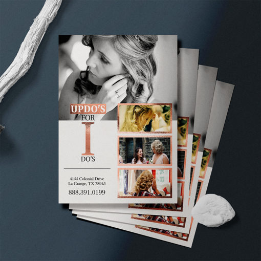 Foil Flyers Rose Gold Vertical Rectangle Presentation Coupon Spa Educational Events Branding Promotions Quick and Easy High Quality Premium Stock Affordable Printing | PrintMagic