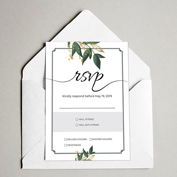 Handmade Sage Green 5x7 Cardstock For Invitations - Formal