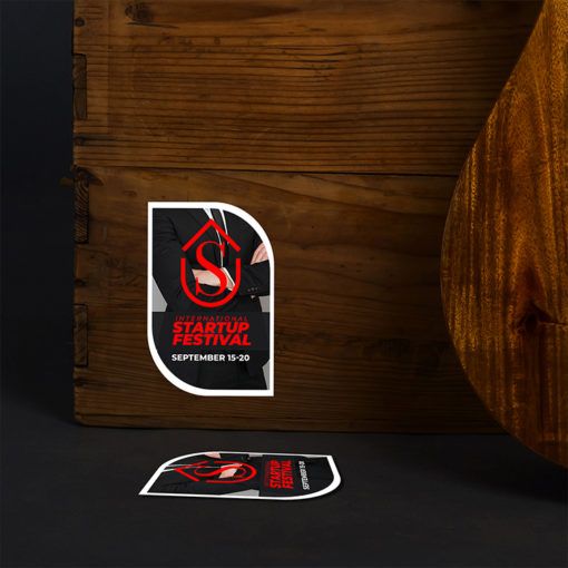 Promotional & Event Stickers | Vertical leaf shape Printed Front side with 70lb Gloss Sticker Paper Stock and UV Coating on Front side Stickers for promote events for various sized companies, schools, industries, nonprofit organizations | PrintMagic