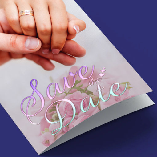 Holographic Raised foil Greeting Cards wedding events occasions | Printmagic
