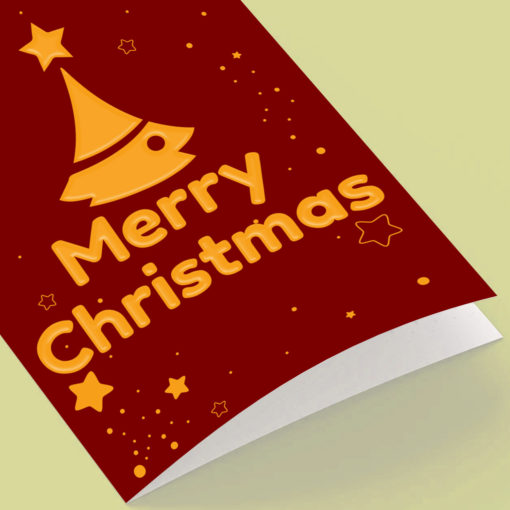 Raised Spot UV Folded Greeting Card Merry Christmas Premium Stock | Printmagic