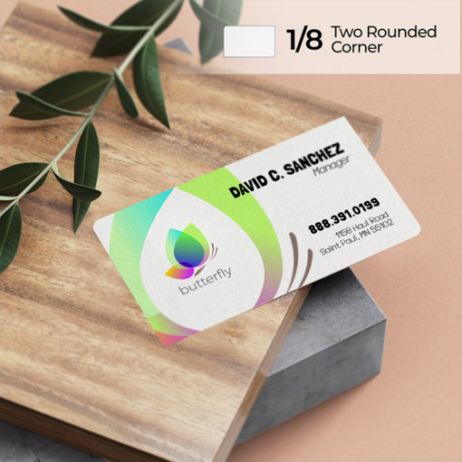 Two Rounded Corner Business Cards | 3 size options in square or rectangle shapeand High-shine Standard and Premium Glossy paper stock | PrintMagic
