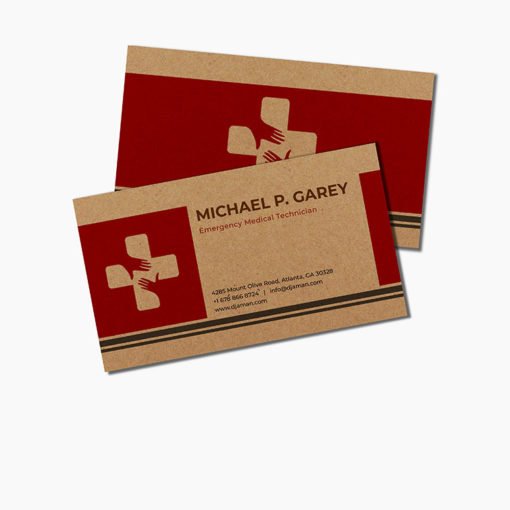 Brown Kraft Business Cards | Brown Kraft Business Cards | Brown Kraft Business Cards printing | Health and wellness | Thick Brown Kraft Uncoated And print side Front & Back With White mask | Print Magic