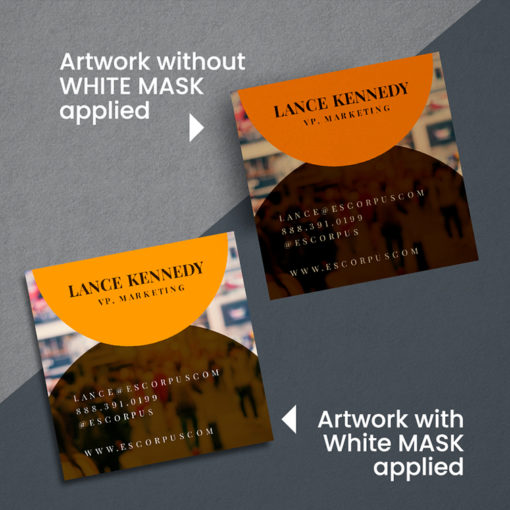 Brown Kraft Business Cards | Business Cards Brown Kraft Square Real Estate White Mask Application | PrintMagic