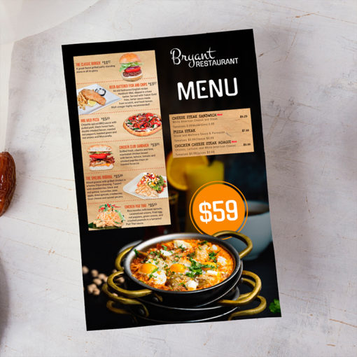 Eco Friendly Natural Menus Premium Stock Restaurant cafe meal delivery fast food custom take out economical branding promotion | PrintMagic