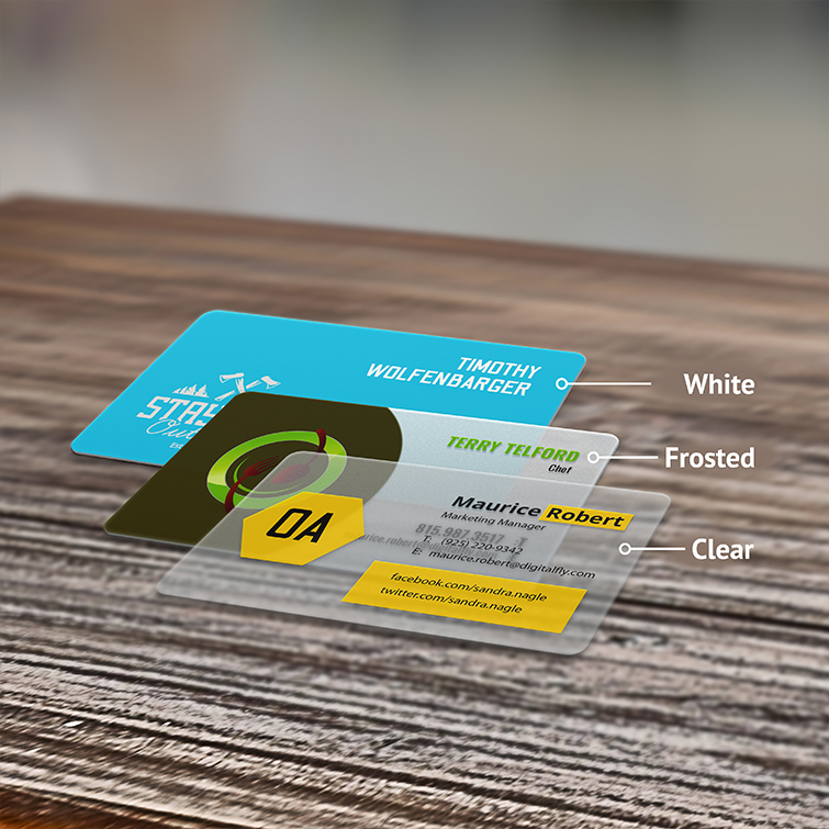 Clear, Opaque, Frosted, and Black Plastic Card |