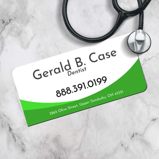 Slim Rounded Corner Business Cards | Slim Two Rounded Corners Business Cards Horizontal Medical Dentist | PrintMagic