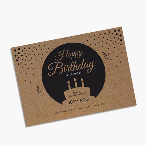 Brown Kraft Greeting Cards Flat | Spot UV coating with the silk feel creates a contrasting effect and Paper is soft and very smooth to touch | Print Magic