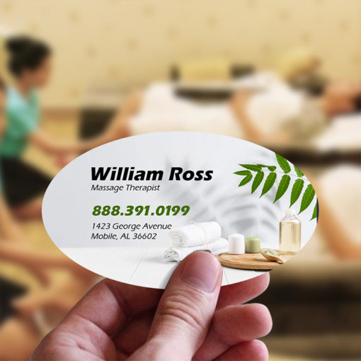 Business Card Stickers | Business Card Sticker Oval SPA Health Care | PrintMagic