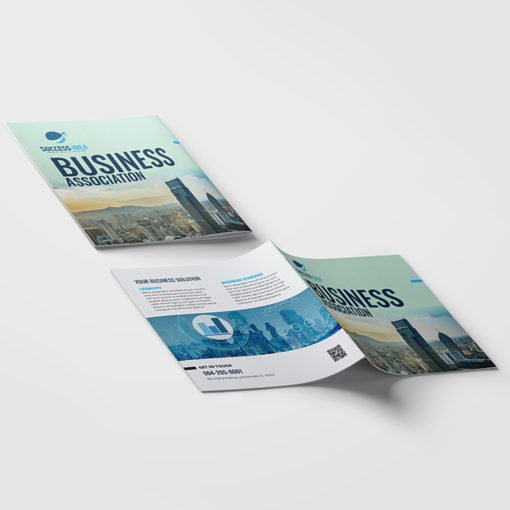 Short Run Booklets | Business Corporate Horizontal Saddle-Stitched Binding Booklets with White Premium Opaque Paper Stock and No Coating | Print Magic