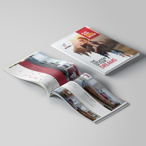 Perfect Bound Booklets | Travel and Leisure Horizontal Perfect Binding Booklets with Standard Gloss Paper Stock with Short edge | Print Magic