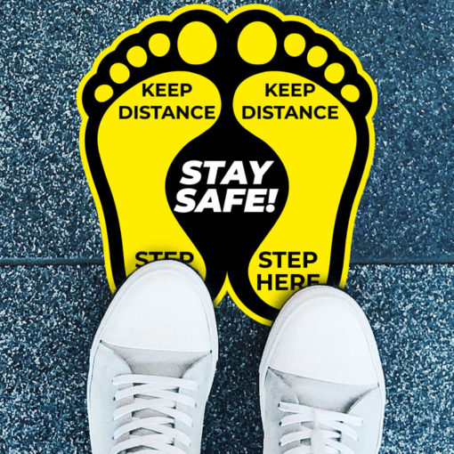 Street & Sidewalk Decals | Alluminium Floor Decals Contour Cut Safety Signs with custom size and shape | PrintMagic