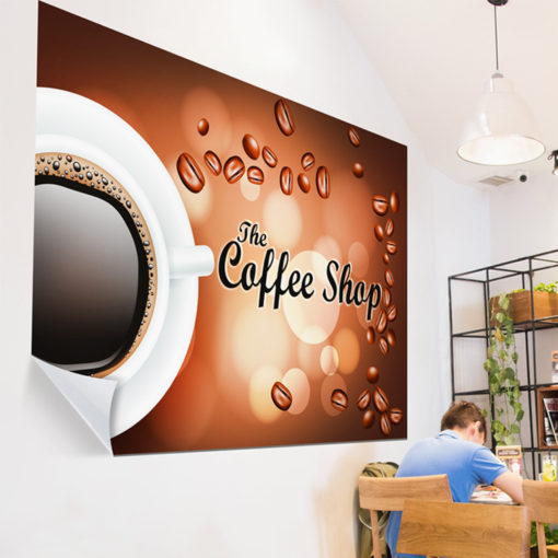 Repositionable Wall Decals | Adhesive Vinyl Wall Decal - 8 mil. printed Front side low tack Restaurant Coffee Shop Wall Decals | PrintMagic