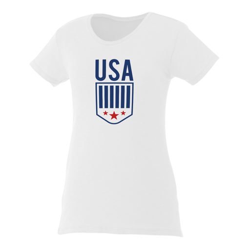 Custom Printed Ladies Premium Short Sleeve Colored T-shirt | White