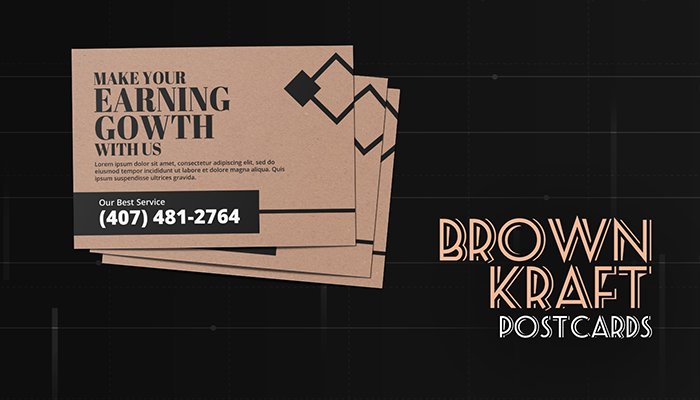Brown Kraft Postcards | Thick Brown Kraft Uncoated Paper Stock Make Your Earning Growth | Print Magic