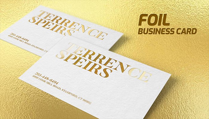 Top 7 Custom Design Business Card Ideas 6 Foil Business Card | Standard Uncoated Paper With Gold Foil On Front | Print Magic