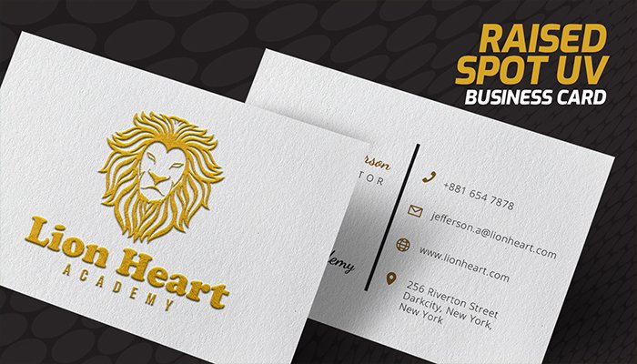 Top 7 Custom Design Business Card Ideas 7 Raised Spot UV Business Cards | Premium Gloss With Raised Spot UV And Velvet Soft Touch Lamination | Print Magic