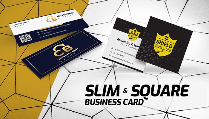 Top 7 Custom Design Business Card Ideas 2 Slim Business Cards | Premium Gloss With Aqueous Business Card | Square Business Cards | Print Magic