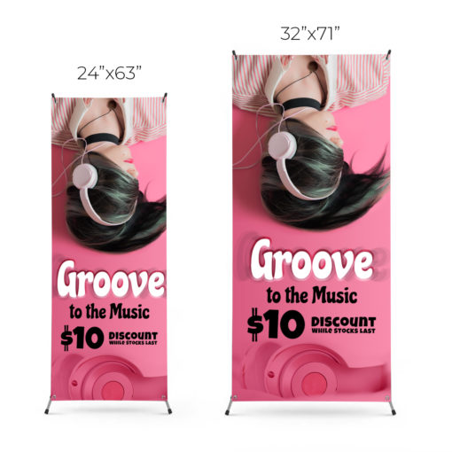 X-Banner Stands vinyl indoor outdoor conferences events sales Openings backdrops posters signs cutouts exhibitions branding promotion Premium Quality | Printmagic