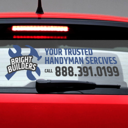 Perforated Vehicle Decals | Vehicle Decals Adhesive Vinyl 6mil Handyman Services Decals | PrintMagic