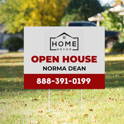 Yard Signs | Corrugated Plastic 4mm Material Open House Yard Signs | Print Magic