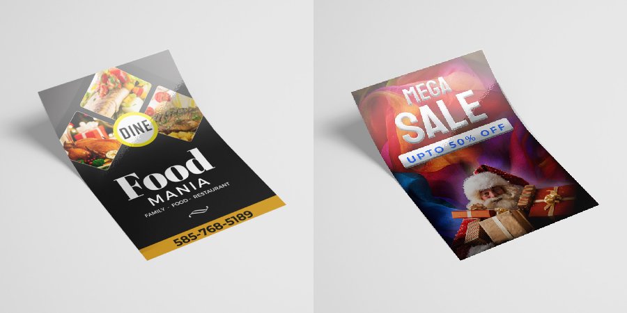 5 Best Flyer Design Ideas Of 2020 5 Silk Flyers Flyers Design | Premium Gloss Paper Stock With Spot UV Coating and Silk Lamination Food Mania And Mega Sale Silk Flyers | Print Magic