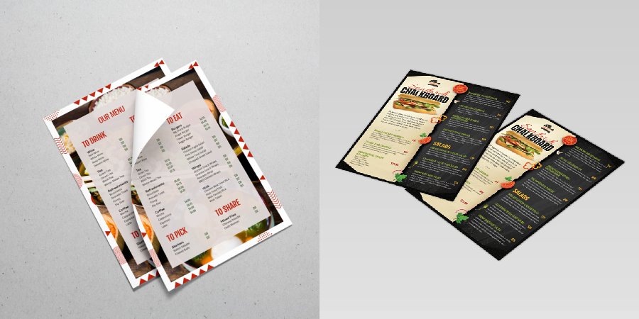 How to make a menu for restaurants? 4 Take Out Menus | UV, Aqueous or Satin Aqueous coating And Safe, Disposable, one-time use Menu | Print Magic