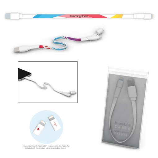 Print Custom Branded Micro USB Cable With MFi Adapter TwinTip | PrintMagic
