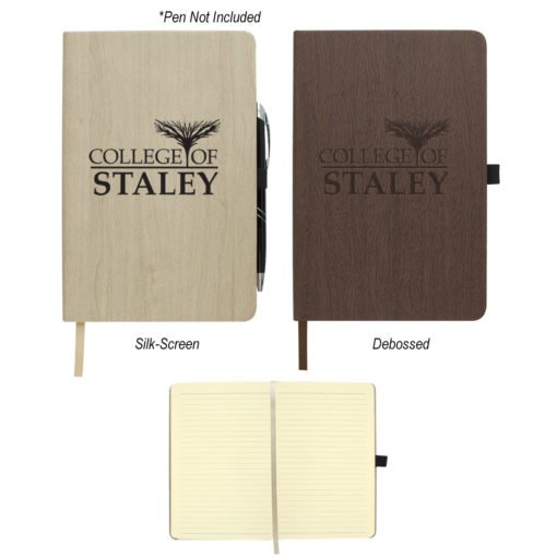 Print Custom 5" x 8" Woodgrain Look Notebook | PrintMagic