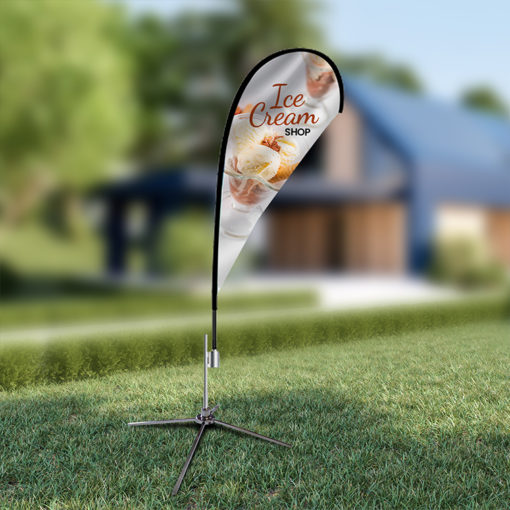 Teardrop Flags with Pole and Stake outside stores, businesses, events, exhibitions help promote sales | Printmagic
