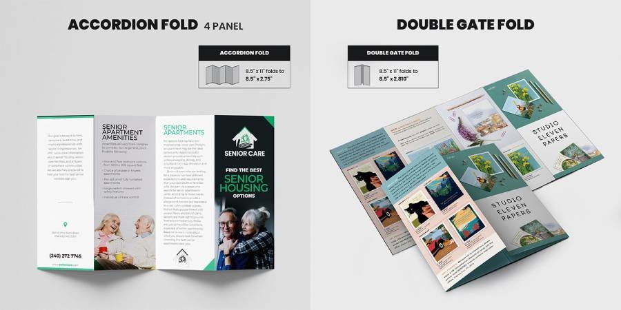 Brochure Accordion Fold 4 Panel | Brochure Double Gate Fold | Print Magic