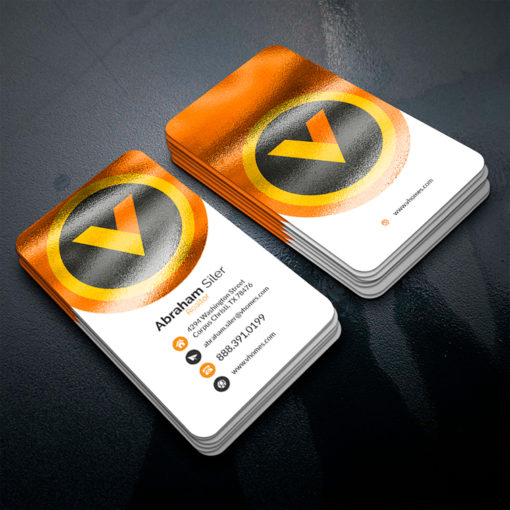 Akuafoil Business Cards | Akua Foil Rounded Corner Business Cards Vertical Real Estate Realtor | PrintMagic