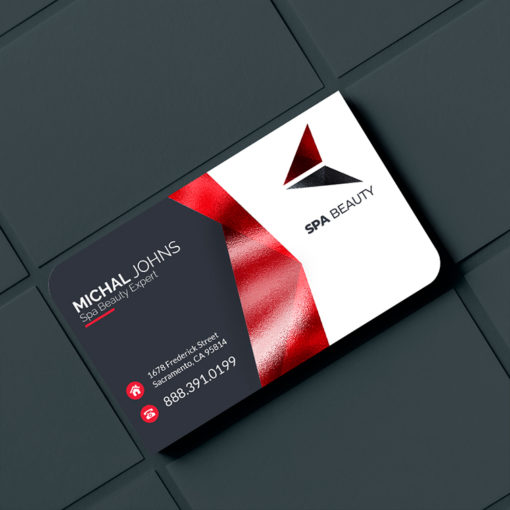 Akuafoil Business Cards | Akua Foil Two Rounded Corner Business Cards Horizontal SPA Beauty Specialist | PrintMagic