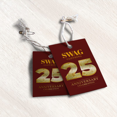 Metallic Finish Hang Tags - Gloss and UV w/ Free Shipping