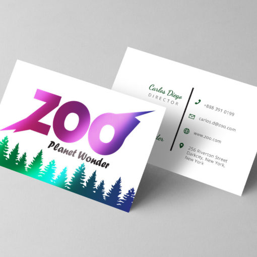 AQUA-FOIL Business Cards | Premium Gloss paper stock with UV coating or Spot UV coating And Choice for scoring in half to create folded AQUA-FOIL Business Cards | PrintMagic